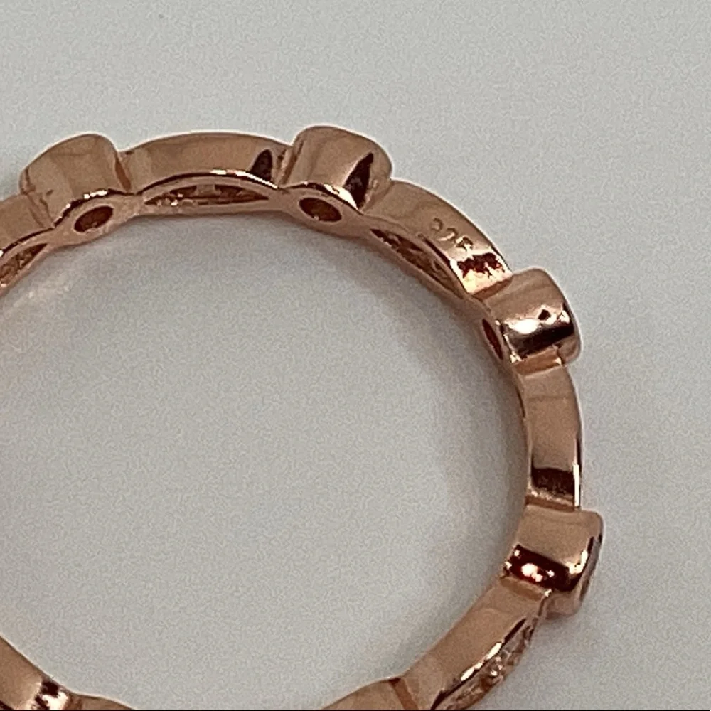 Sizes 4-10, 3 Pc Two Tone .925 Cz Eternity Band Ring Set - Picture 15 of 16